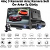 K-819 1080p Full HD 4'' Büyük Ekranlı Araç içi Kamera 3 Kameralı (Ön Görüş-Geri görüş-İç Görüş) Gece Görüş