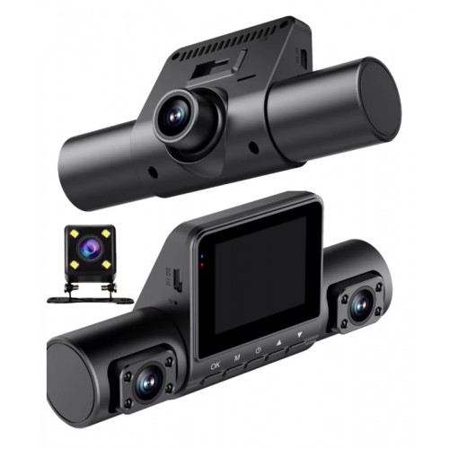 1080P Dash Cam Full Hd Araç içi Kamera Ön Arka ve İç Kayıt 4 Kamera Gece Görüşlü G Sensör Geniş Açı