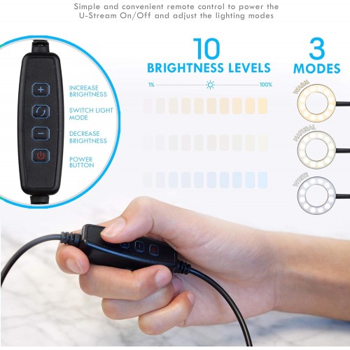 Tripodlu Youtuber Selfie Led Işıklı Masaüstü Tripod 10 Inç(26 CM) Kuaför Makyaj Işığı Tiktok Işığı 9 Farklı Yanma Modu