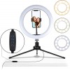 Tripodlu Youtuber Selfie Led Işıklı Masaüstü Tripod 10 Inç(26 CM) Kuaför Makyaj Işığı Tiktok Işığı 9 Farklı Yanma Modu