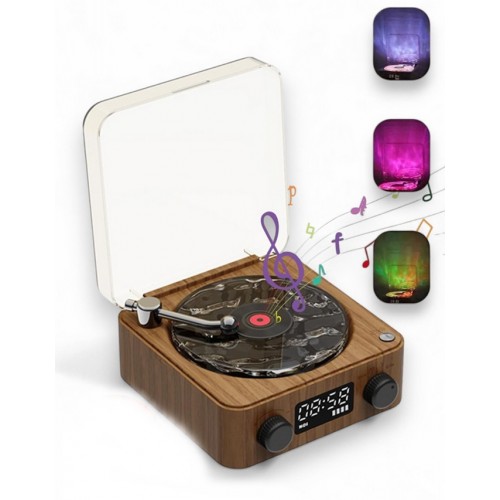 Mini Pikap Görünümlü Nostaljik Bluetooth Hoparlör - Gece Lambası BT-SD-AUX + Dalga Sesi Modu