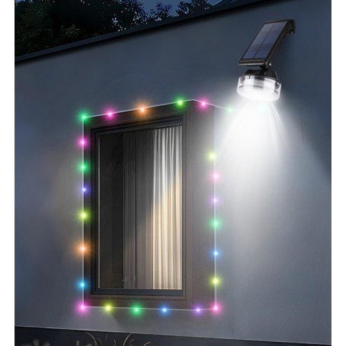 YD-2333 Güneş Enerjili 8 Metre RGB Peri Led + Hareket Sensörlü Solar Lamba 2in1 Bahçe-Balkon Ledi