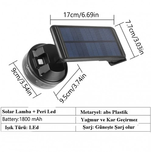 YD-2333 Güneş Enerjili 8 Metre RGB Peri Led + Hareket Sensörlü Solar Lamba 2in1 Bahçe-Balkon Ledi