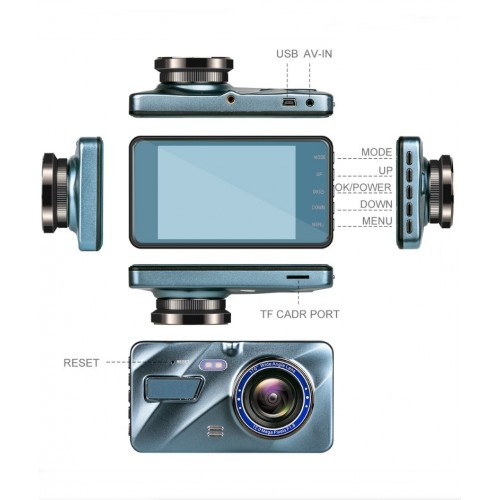 2E Pro 1080p FULL HD 4'' Ips Ekran Ön-Arka 2 Kameralı Araç Kamerası - Araç içi Kamera