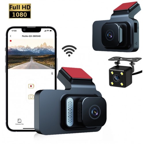 Y02 1080p Full HD 1,47 inç Wifi Araç içi Kamera - Ön-Arka 2 Kameralı Araç Kamerası