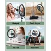 10" LED Lamba 210cm Tripodlu Youtuber Video Selfie Stüdyo Makyaj Tiktok Işığı Ring Light 3 Renk Işık