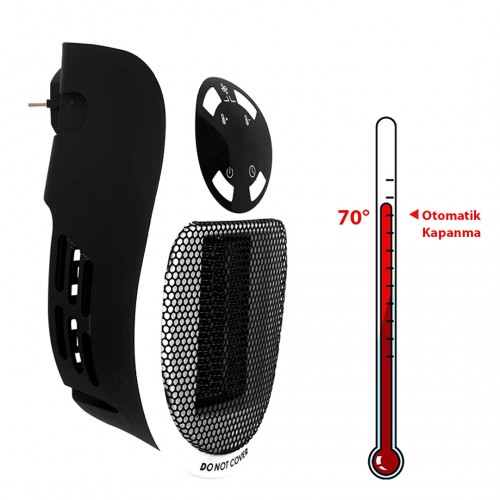 500W Uzaktan Kumandalı Taşınabilir Zaman Ayarlı Mini Elektrikli Isıtıcı Soba Sıcak Üfleyici - 220volt fişe takılan Karavan ısıtıcı