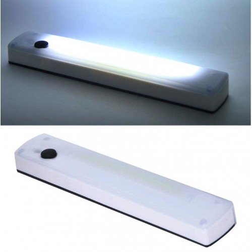 Beyaz Cob Led Mutfak-Dolap İçi Aydınlatma 19CM Mıknatıslı Kolay Sabitlenebilir 3xAAA Pil ile Çalışır