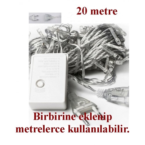 20 Metre Saçaklı Led Işık 8 animasyonlu ' Birbirine eklenebilir ' ( Dubleks ve Villa Merdiven Ledi ) Günışığı