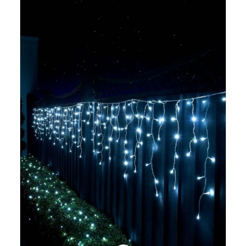 20 Metre Saçaklı Led Işık 8 animasyonlu ' Birbirine eklenebilir ' ( Dubleks ve Villa Merdiven Ledi ) BEYAZ RENK