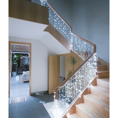20 Metre Saçaklı Led Işık 8 animasyonlu ' Birbirine eklenebilir ' ( Dubleks ve Villa Merdiven Ledi ) BEYAZ RENK