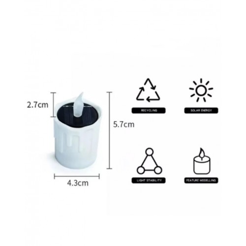 Alev Efektli Güneş Enerjili Mum Solar Dekoratif LED Mum 1 Adet