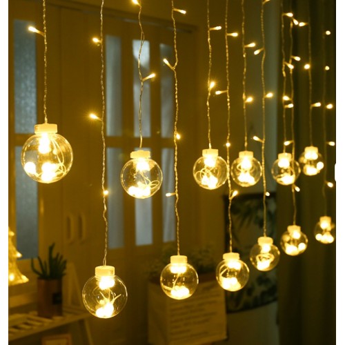 Dekoratif Top Ledli Saçaklı Led Işık – 8 Animasyonlu Eklenebilir Fişli Günışığı Ampul Led Aydınlatma