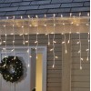 2 Metre Saçak LED -Dış Mekan Uyumlu- 30 Sarkıtlı Perde Ledi Fişli GÜNIŞIĞI Dekoratif LED -İP65-