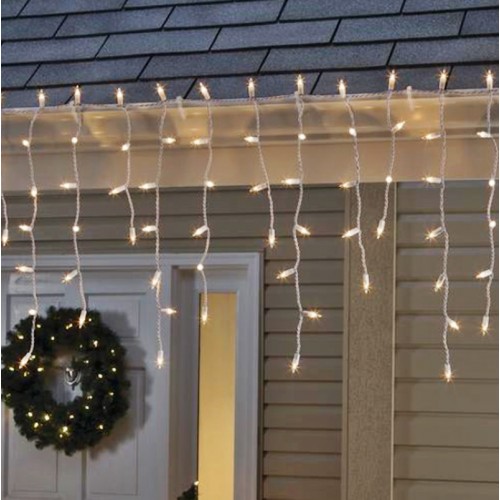 2 Metre Saçak LED -Dış Mekan Uyumlu- 30 Sarkıtlı Perde Ledi Fişli GÜNIŞIĞI Dekoratif LED -İP65-