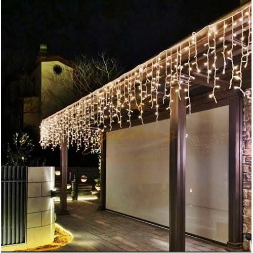 2 Metre Saçak LED -Dış Mekan Uyumlu- 30 Sarkıtlı Perde Ledi Fişli GÜNIŞIĞI Dekoratif LED -İP65-