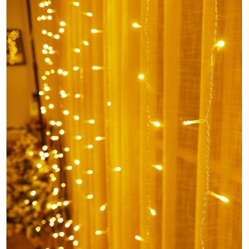 Perde Led 10 sarkık - 3x1,85 Metre LED 8 Farklı Mod Ayarı Yılbaşı ve Parti - Eklenebilir fiş