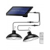 Güneş Enerjili Kumandalı Işığı Kısılabilir Çift Başlıklı Iç Veya Dış Mekan Sarkıt Solar LED Lamba - Solar Çardak Ledi ( 2 Ampullü )