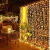  300 Ledli 15 Sarkıt Perde Led Işık-8 Fonksiyon, 3x3 Metre Günışığı Ledli Saçak Ledi