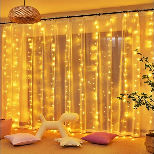  300 Ledli 15 Sarkıt Perde Led Işık-8 Fonksiyon, 3x3 Metre Günışığı Ledli Saçak Ledi