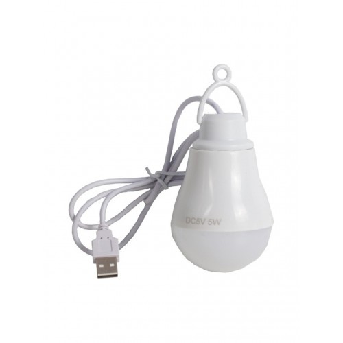 1 metre USB Kablolu 5 Volt 5 Watt Ampul - ( USB GİRİşİNE TAKILIR ) POWRBANK ve Güneş Enerjili Solar Sistem Uyumlu Ampül