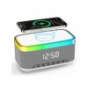 Jedel Masa Saati - Gece Lambası - Çalar Saat - Bluetooth Hoparlör Kablosuz Şarj Etme Özellikli