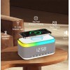 Jedel Masa Saati - Gece Lambası - Çalar Saat - Bluetooth Hoparlör Kablosuz Şarj Etme Özellikli
