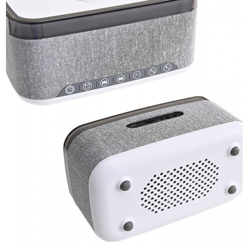 Jedel Masa Saati - Gece Lambası - Çalar Saat - Bluetooth Hoparlör Kablosuz Şarj Etme Özellikli