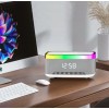 Jedel Masa Saati - Gece Lambası - Çalar Saat - Bluetooth Hoparlör Kablosuz Şarj Etme Özellikli