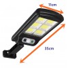 Fotoselli 3 Modlu Cob LED Solar Güneş Enerjili Sokak Lambası Bahçe Aydınlatması 35CM x 11.5cm No:3