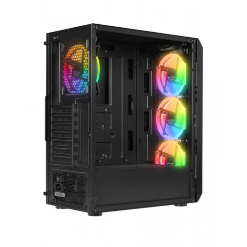 X-RACER 600W Psu'lu Temperli Camlı 4*12cm RGB Fan Mid-Tower Gaming Oyuncu Kasası