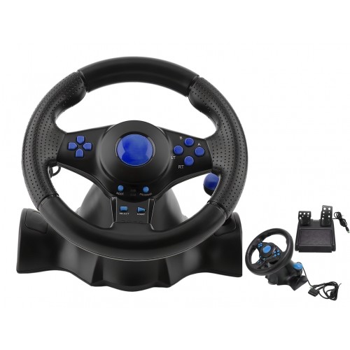 Oyun Direksiyon Seti Gaz Pedali dahil 90° Döndürülebilir Direksiyon / Titreşimli Ps2/Ps3/xbox bilgisayar uyumlu