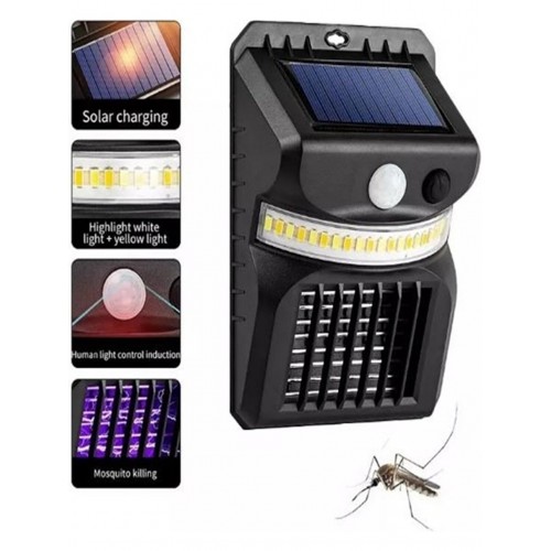 W-792 Sensörlü Bağ Bahçe için Güneş Enerjili Solar Lamba + Güneş Enerjili Sinek Öldürücü Cız Ultraviyole 3 mod