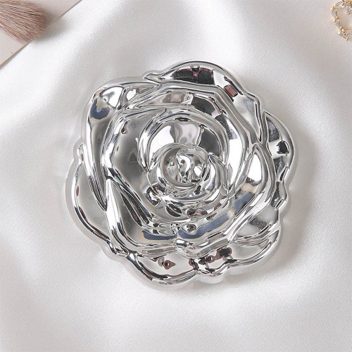 Gül Tasarımlı Çanta/Cep Aynası - Katlanabilir, Mini Boy, Taşınabilir, Makyaj Aynası, 6cm