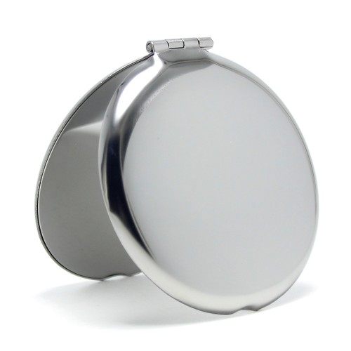Yuvarlak Metal Cep Aynası - Katlanabilir, Çift Taraflı, Mini Makyaj Aynası, 6 cm