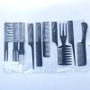 Profesyonel Kuaför Tarağı Seti 10'lu + 10 Adet Metal Saç Klipsi - Saç Tarama ve Şekillendirme Seti