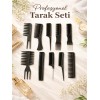 Mükemmel Saç Tarağı Seti 10'lu - Kuaför Tipi Kesim, Fön, Şekillendirme ve Ayırma İçin Tam Set