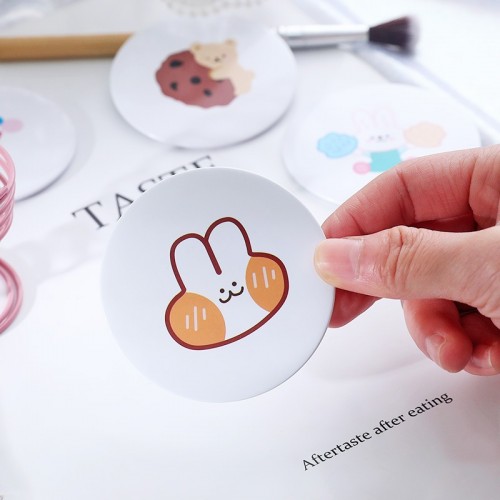 Sevimli Karışık Desenli Mini Cep Aynası -Günlük Makyaj ve Çanta İçi Ayna 1 Adet
