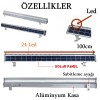100cm Güneş Enerjili Solar Led Lamba - 24 Ledli Duvar Lambası - Büyük SOLAR Aplik - WallWasher Led