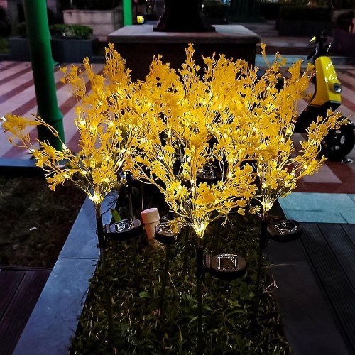 2 Adet Güneş Enerjili Suya Dayanıklı Bahçe Çim Yolu Peyzaj İçin LED Işıklı Kolza Tohumu Çiçeği lc-105