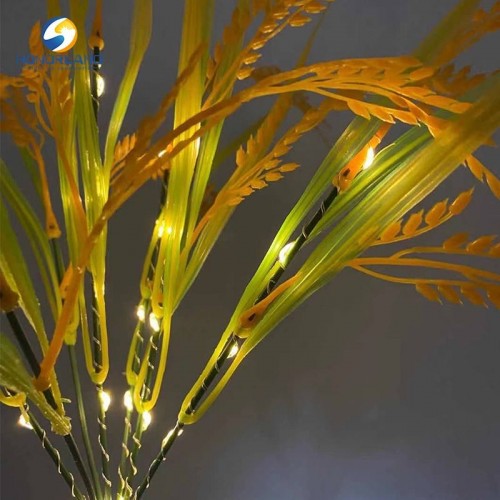 2 Adet Dekoratif Dış Mekan Süsleme Suya Dayanıklı Güneş Enerjili LED Işıklı Solar Buğday Başağı