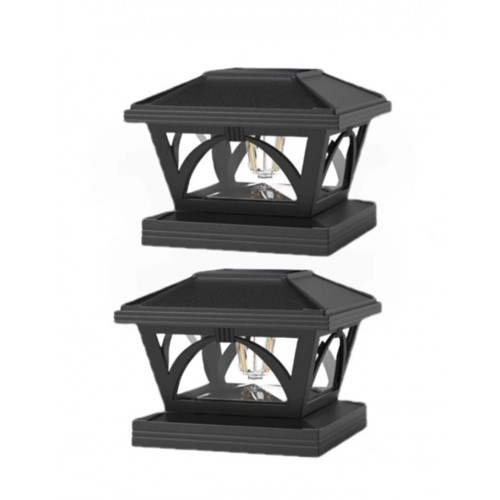 2 Adet Set Üstü Güneş Enerjili Dekoratif Bahçe Aydınlatma | LED Yağmur Geçirmez Çit & Balkon Lambası