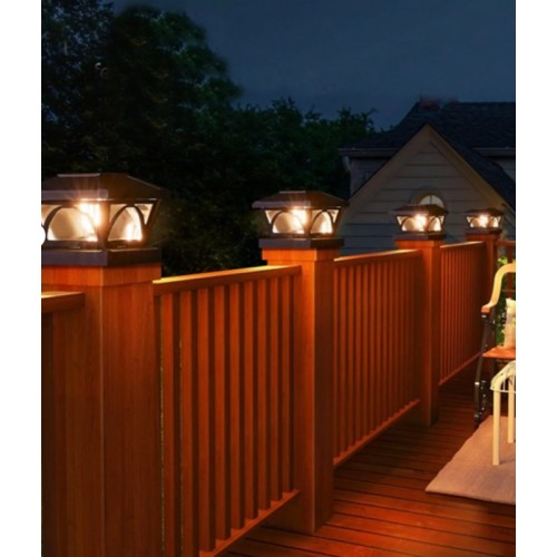 2 Adet Set Üstü Güneş Enerjili Dekoratif Bahçe Aydınlatma | LED Yağmur Geçirmez Çit & Balkon Lambası