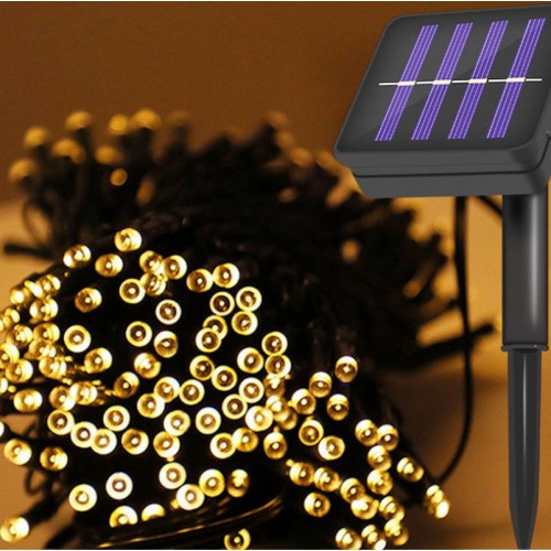 22 Metre 200LED Solar Lamba Güneş Enerjili Günışığı Led Işık Zinciri Bahçe Aydınlatma Parti Süs Ledi