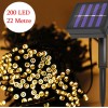 22 Metre 200LED Solar Lamba Güneş Enerjili Günışığı Led Işık Zinciri Bahçe Aydınlatma Parti Süs Ledi
