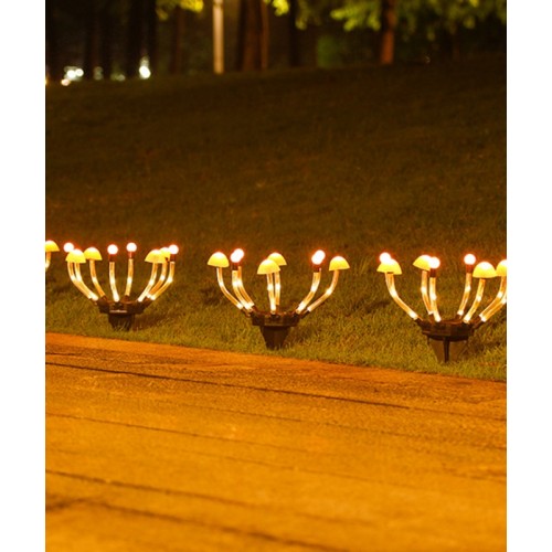 Solar 8 Mantarlı Led Güneş Enerjili Kazıklı Bahçe Lambası Bahçe Çim Peyzaj Dekorasyon Lambası