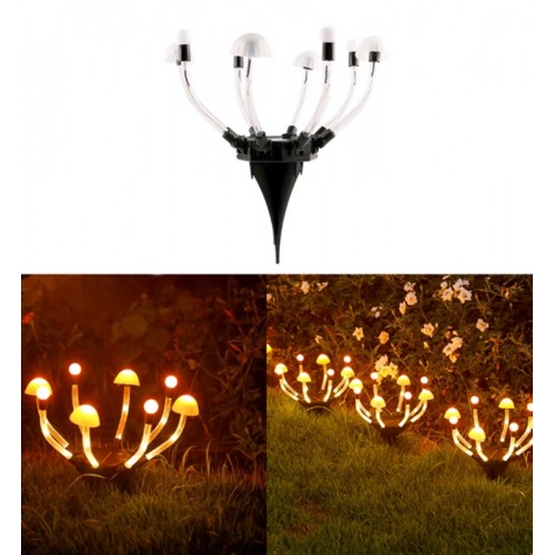 Solar 8 Mantarlı Led Güneş Enerjili Kazıklı Bahçe Lambası Bahçe Çim Peyzaj Dekorasyon Lambası