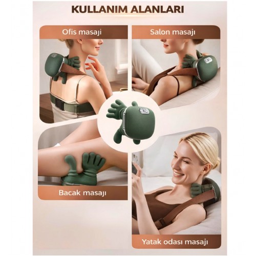 Şarjlı El Hissiyatlı Avuç Içi Kızılötesi Isıtmalı Boyun Omuz Ve Sırt Masaj Aleti - Isıtmalı Masaj Aleti