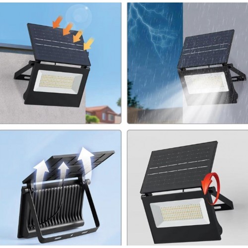 60 Watt Solar Led Projektör - Güneş Enerjili Solar Bahçe Lambası ip67 Solar sokak Lambası