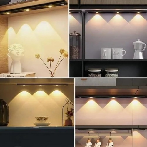 40 CM Dim AYARLI 3 Renk Ayarlı Şarjlı Hareket Sensörlü 60cm Led Işık Tezgah-Koridor-Ev-Kamp-Merdiven